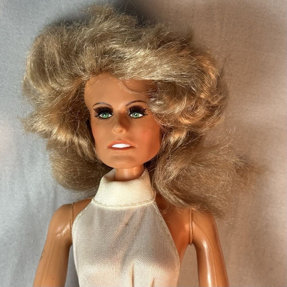 Vintage 1977 Mego Farrah Fawcett 12" Doll & Fashion Lot - Halter Jumpsuit &Extra